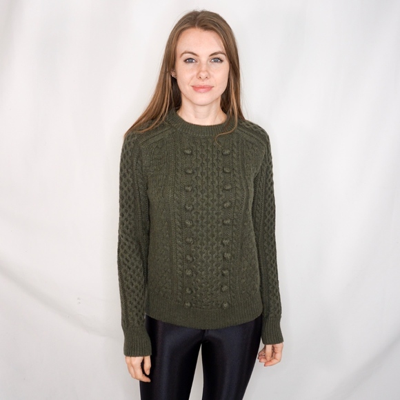 J. Crew Sweaters - J. Crew Popcorn Cable Knit Green Sweater NWT M 362